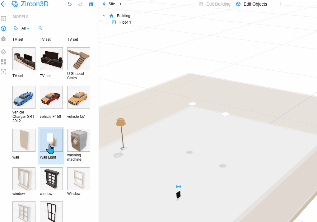 Wall and Ceiling mount objects